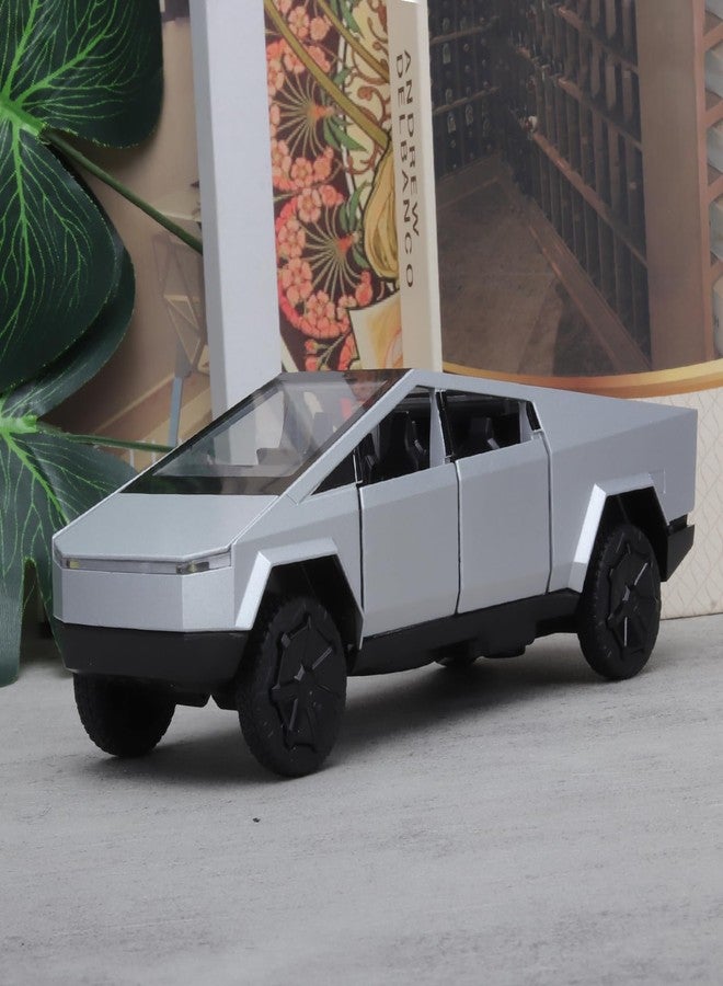Samtop 1:32 Mars Pickup Toy Truck - Diecast Pull-Back Vehicle with Lights & Sound for Boys Ages 4-8 (Silver) - Image 5